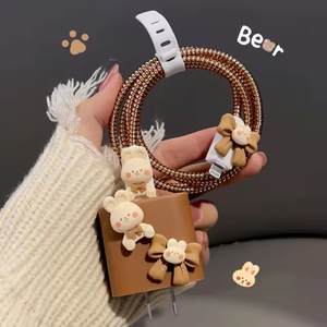 Étui de protection de <span class=keywords><strong>chargeur</strong></span> de luxe 5-en-1 pour <span class=keywords><strong>iPhone</strong></span> 13 15 17 18W 20W, charge rapide Type C, standard US EU, avec <span class=keywords><strong>enrouleur</strong></span> de câbles et housse de protection - Product Image 1