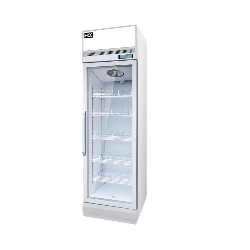 Commercial単一のガラス扉ディスプレイ冷蔵庫水冷チラーショップ冷蔵庫オープンディスプレイ