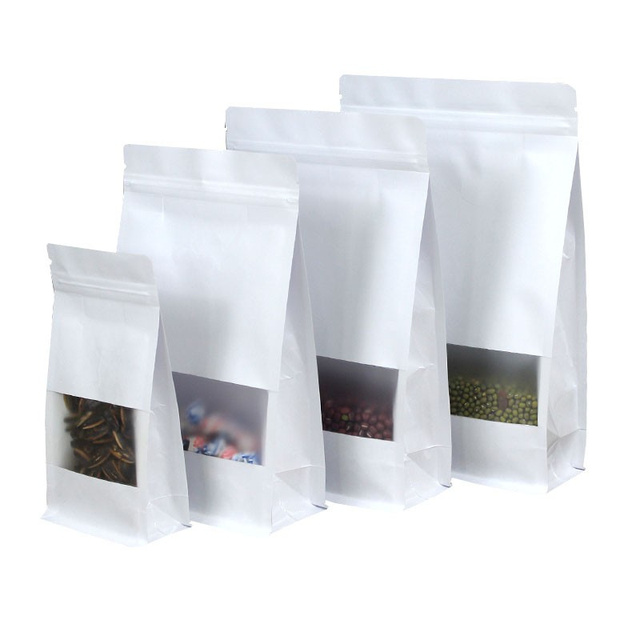 Custom Stand Pouch Packaging Bag Biodegradable PLA Craft Kraft Paper for Food Dried Fruits Ziplock Compostable Bags