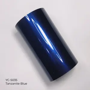 Großhandel PET Karosserie Aufkleber Hoch glänzend Metallic Tansanite Blue Vinyl Wrap