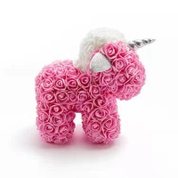 Bunga Mawar Unicorn PE Artificial Grosir untuk Hari Valentine dengan Kotak Hadiah, Bunga Artificial Dekoratif