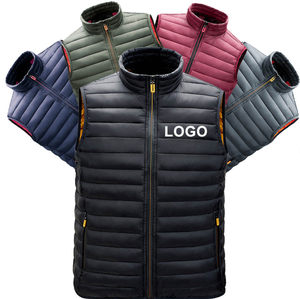 Gilet de sport chaud unisexe, gilet sans manches coupe-vent en duvet, gilet à col montant pour homme, logo personnalisé - Product Image 1