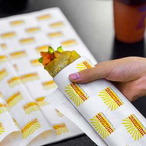 Emballage pour burrito jetable personnalisé, écologique, recyclable, résistant à la graisse, enduit de PE, papier d'emballage pour tortilla mexicaine, petit-déjeuner, taco - Product Image 4