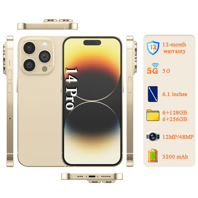 Unlocked Original Mobile Phones 14 Pro 128GB [48MP Camera] Global Version 5G Smartphone A+ Quality