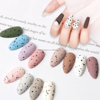 Nail Art professionnel, effet de tache noire hybride, trempage Uv/LED, coquille d'œuf, couche de finition mate
