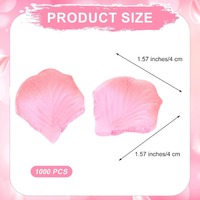 LILIS Der Rose 300 pcs Kelopak Mawar Buatan Warna Pink - Kelopak Bunga Bulat Rotan untuk Pengiring Pengantin