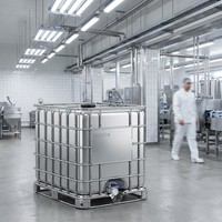 Réservoir de stockage IBC en acier inoxydable, conteneur sanitaire pour liquides, baril industriel en vrac