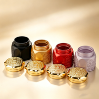 Pot en verre personnalisable de luxe 130L vide avec couvercle doré pour emballage de crème cosmétique de luxe