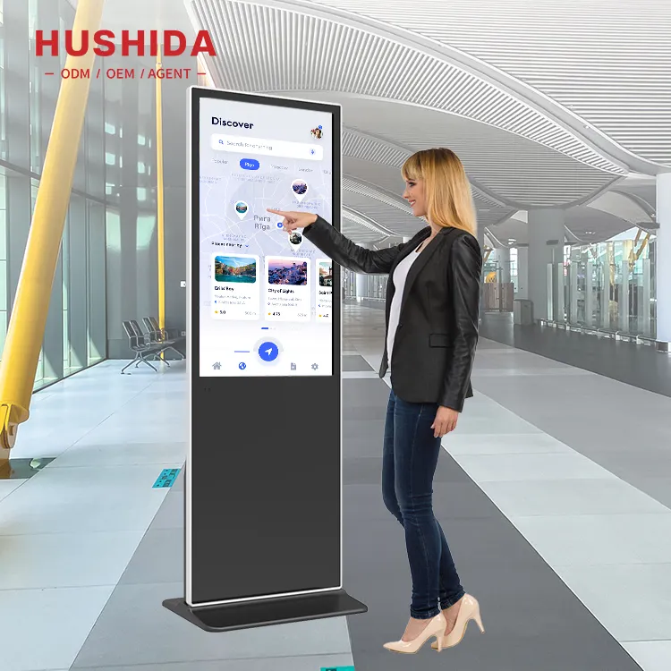 Floor Stand 43 Inch Android Vertical LCD Advertising Kiosk Totem Touch Screen Digital Signage Display