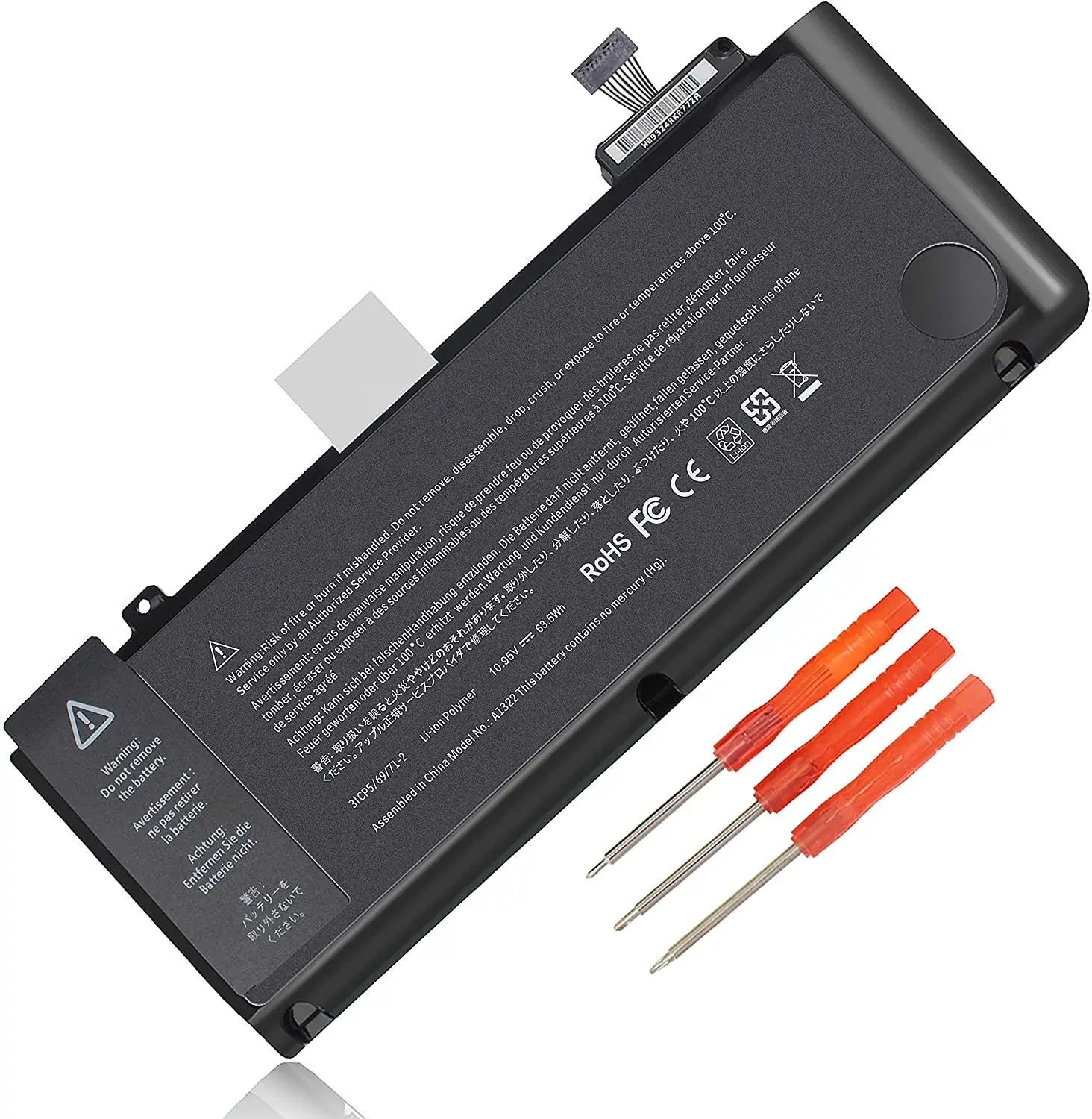 Laptop Battery A1322 63.5Wh 10.95V for Mac book pro 13" A1278 2009 Version MB990LL Rechargeable