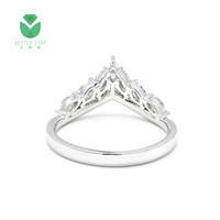 Bague éternité Betterstar en platine PT950 avec diamant de laboratoire taille marquise à 24 facettes, 0,5 ct D VVS, certifiée IGI, classique pour femme