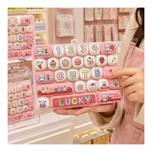 Colorful UV Plastic Sensory Press Toy Cartoon Keyboard 26 <b>Key</b> Buttons Decompression Fidget Backpack Charm for Children Teens - Product Image 6