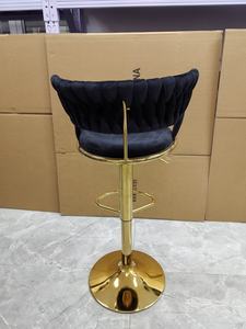 <strong>Breakfast</strong> <strong>Bar</strong> <strong>Chairs</strong> Velvet Rattan Simple Nordic Swivel High <strong>Bar</strong> <strong>Chair</strong> <strong>With</strong> <strong>Back</strong> - Product Image 6