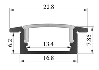 Profilé LED en aluminium 1708, barre lumineuse LED personnalisée, boîtier pour bande LED pour la décoration d'armoires
