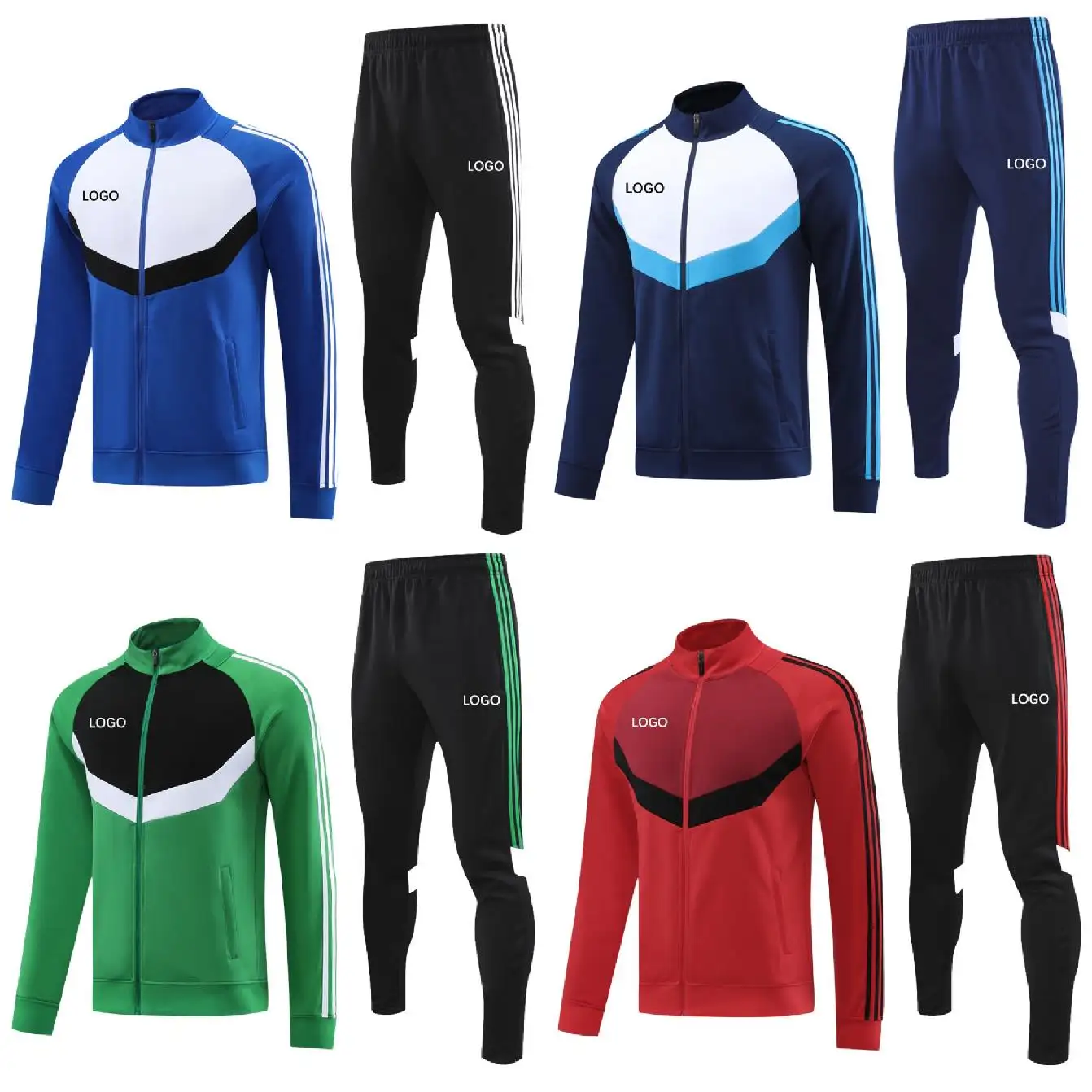 Custom Men Training Jogging Wear Men's Sports Running Sportswear Suit Casual Full Zip Jogging Sports Suit Soccer Tracksuit