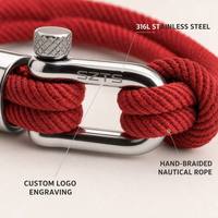 Pulsera de Cuerda Hecha a Mano con Logotipo Personalizado, Regalo de Lujo para Hombre, Cuerda Náutica de Acero Inoxidable, Regalo para Hombre