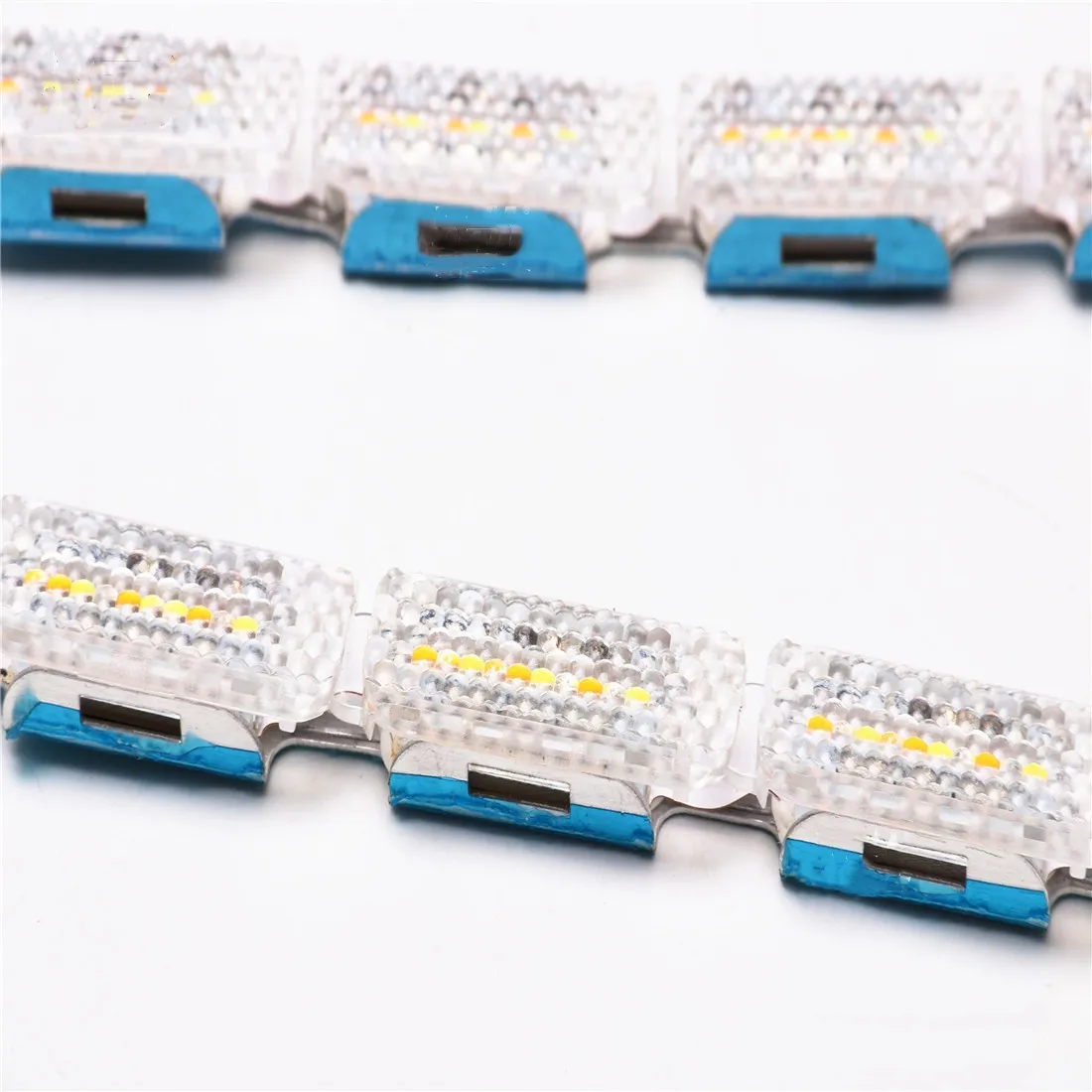 AES-luces LED de circulación diurna para coche, luces intermitentes con Chips DRL 12V, color ámbar y blanco, 16 unidades