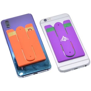 Silicone Mobile Phone Card Holder Cell Phone <b>Stand</b> Credit Card Holder - Product Image 1
