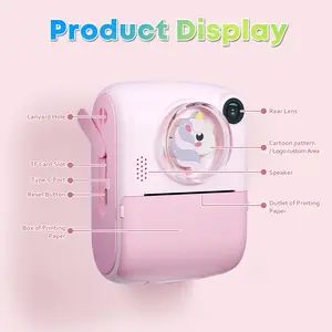 Children Fun Toy Digital Camera With 1080P Video Recording Photo Cute Animal Style Mini Printer For Boys And Girls