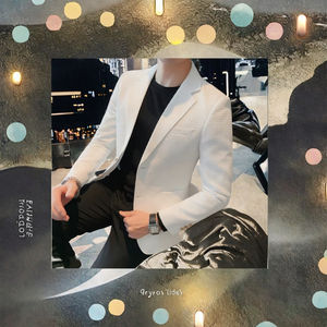 Top Vente Veste de Costume Décontractée pour Hommes en Coton et Polyester Uni avec Col Mandarin, Fermeture Simple Boutonnage en Velours Côtelé, Tissée et Respirante - Product Image 3