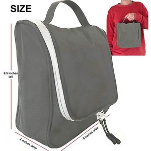Sac de rangement pour articles de toilette BSCI, pliable, kit de voyage avec étui organisateur de bijoux, gris - Product Image 1