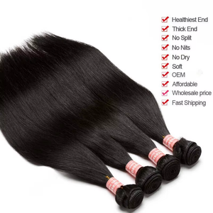 Venta al por mayor <span class=keywords><strong>de</strong></span> fábrica: Peluca africana 7A, 100% cabello humano, 50g, mechones lisos, doble densidad, cabello virgen Remy con cutícula alineada. - Product Image 5