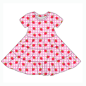 Lindo vestido floral de verano para mujer con estampado completo y dobladillo plisado Trajes a juego familiares para <span class=keywords><strong>padres</strong></span> y niñas Vestidos - Product Image 3
