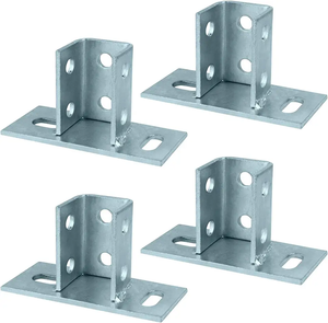 Accessoires solaires : Base de poteau monocanal en acier galvanisé à fentes - Product Image 4