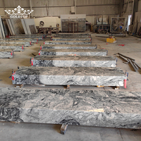Plan de travail en granit Viscount White Silver Cloud, épaisseur 18 mm, poli, économique, haute dureté, pour extérieur, fabrication OEM/ODM Goldtop