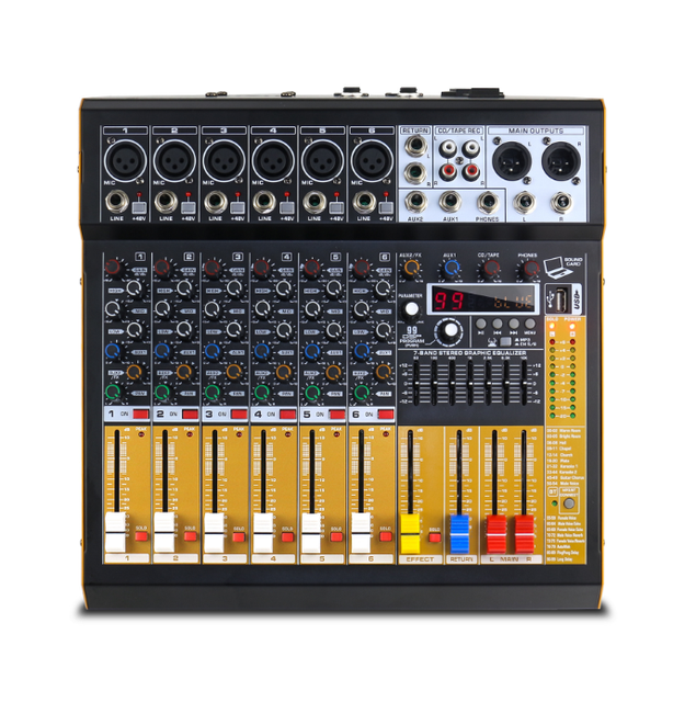 Professional Powered Mixer Amplifier with DJ Mixer - 8-Channel PA System for Stage Wedding Karaoke Bar