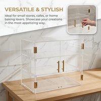 Vitrine de boulangerie en acrylique avec porte verrouillable, étagères réglables, vitrine à gâteaux en acrylique avec éclairage LED pour la sécurité alimentaire et la présentation