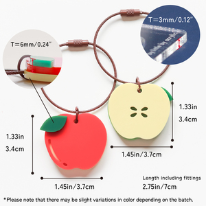 Acrylic Apple Keychain <b>Keyring</b> Fruit Food Motif Swinging Design Red Green Bag <b>Charm</b> Accessory Gift Custom Japan Made OEM ODM - Product Image 3