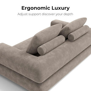 Sofá Cama de Tela Portátil, Minimalista y Ecológico, con Altura Ajustable, para Dormitorio, de 2 Plazas, con Respaldo Cuadrado, Origen China - Product Image 2