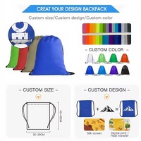 Sac à dos en filet personnalisé avec cordon de serrage, poignée souple, unisexe, séchage rapide, résistant à l'eau, polyester, capacité 20-38L, pour la natation