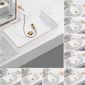 Nouveauté, articles sanitaires pour <span class=keywords><strong>WC</strong></span>, lavabo de salle de bain moderne, lavabo <span class=keywords><strong>sur</strong></span> plan, lavabo en céramique blanche, lavabo pour se laver les mains - Product Image 2