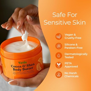 Nhãn Hiệu Riêng Cacoa Shea Cơ Thể Bơ Vegan Không Mỡ Làm Săn Chắc Sáng Phụ Nữ Cơ Thể Bơ Cho Da Nhạy Cảm Phản Ứng - Product Image 6