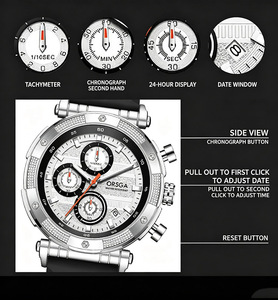 <span class=keywords><strong>Montre</strong></span> Homme Multifonction Étanche à Aiguilles Lumineuses et Calendrier, Style Tendance, Offre Spéciale - Product Image 4