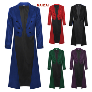 Veste Steampunk Rétro Halloween pour <span class=keywords><strong>Homme</strong></span>, Costume Gothique Victorien, Uniforme <span class=keywords><strong>de</strong></span> Smoking, Costume <span class=keywords><strong>de</strong></span> Cosplay Médiéval, <span class=keywords><strong>Manteau</strong></span> à Traîne pour Spectacle Scénique - Product Image 1