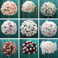 Bunga Hydrangea Buatan Besar 90cm Warna Pink Hijau, Hiasan Bunga untuk Altar Pernikahan, Dekorasi Meja Tengah