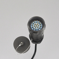 Connecteur en ligne HYSF-SUBSEA à 19 broches mâle, boîtier en aluminium, broches en laiton plaqué or (préinstallées), M40 19-28mm DIN SM-19MV