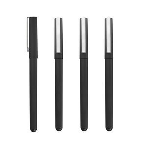 Customizable Logo Ballpoint <b>Pen</b> Black <b>White</b> Handle Metal Hook 145x10mm For Signature Advertising Promotional Gift - Product Image 3