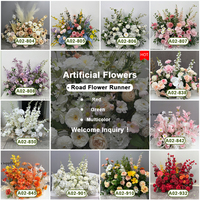 2025 populaire extérieur forêt mariage fleur chemin décoration fleur verte coureur fleurs artificielles et plantes pour mariage