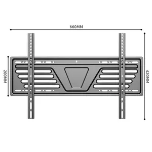 Đen cán nguội thép 32-85 inch VESA 600*400 mét cố định màn hình TV màn hình Wall Mount Bracket