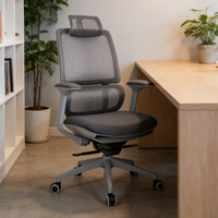 Fauteuil de bureau ergonomique moderne en maille avec vérin à gaz, pivotant, pour dirigeant, PDG, patron