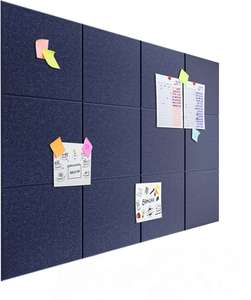 Panneaux muraux en feutre PET réutilisables, alternative aux grands panneaux en <span class=keywords><strong>liège</strong></span>, avec languettes adhésives, panneaux acoustiques 100% fibres de polyester - Product Image 1