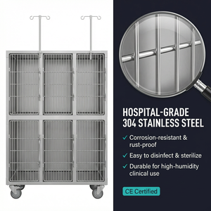 Cage pour chien premium en acier inoxydable dotée d'une construction durable et d'un espace confortable pour les animaux pour des soins améliorés - Product Image 2