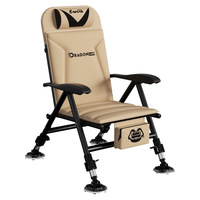 Nouvelle chaise de pêche tout-terrain de style européen. Il est inclinable et pliable, portable pour la pêche en eau sauvage en plein air.