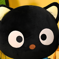 Boneka Kucing Lucu Bergaya Gelap Warna Cokelat dengan Syal, Isian Kapas PP, Hadiah Ulang Tahun Sempurna untuk Remaja