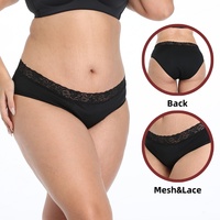 LYNMISS PFAS İçermez Kadınlar İçin Dantelli Nefes Alabilen Doğal Bambu Spandeks 30-40ml Emme Kapasiteli Yoğun Akış Sızdırmaz S-2XL Regl Dönemi İçin