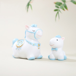 Cute Zodiac Horse Figurine <b>Doll</b> 3.9in Glossy Finish Home Office Decor Personal Gift - Product Image 3